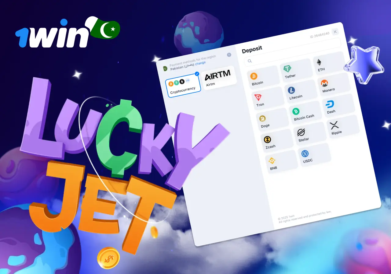 Payment options to Lucky Jet game